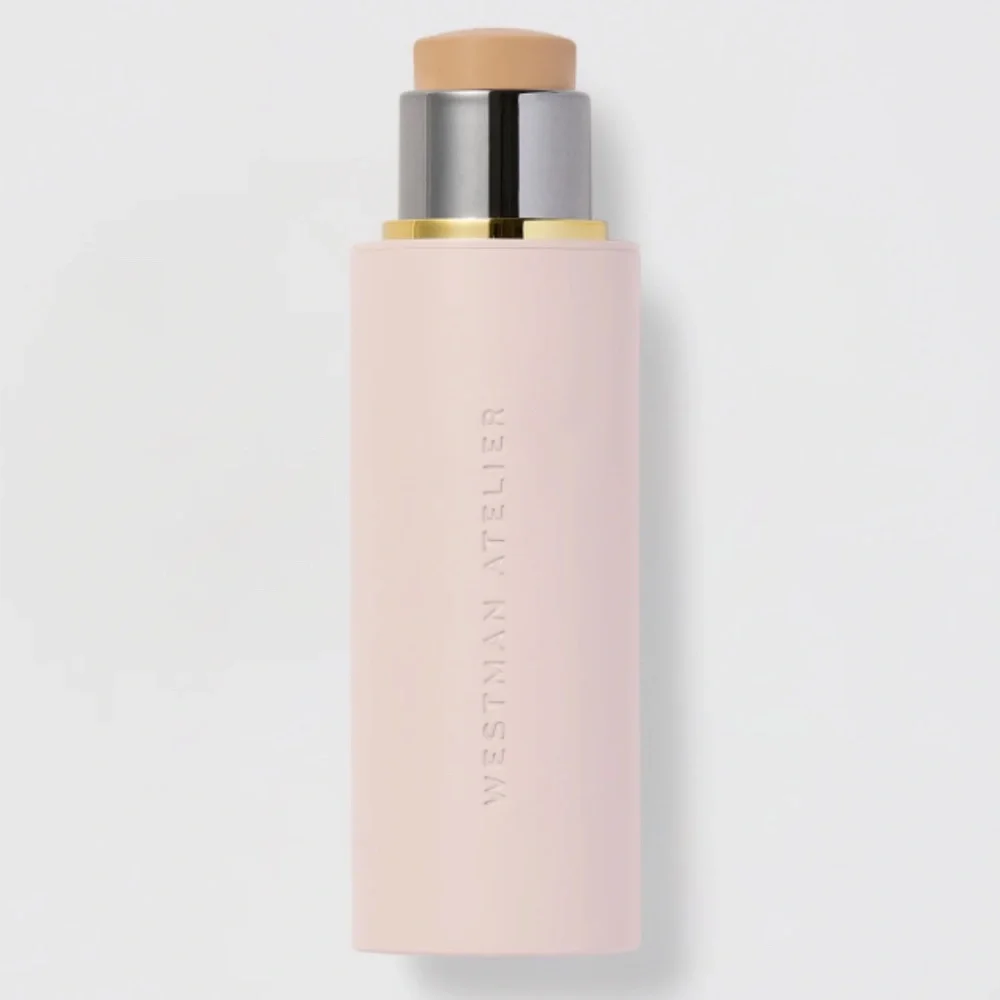 Westman Atelier Foundation Stick — Pink Case with Beige Shade and Gold Accents